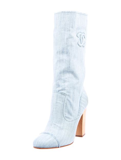 blue jean Chanel boots